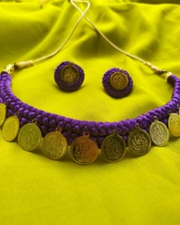 Purple Lakshmi Choker 