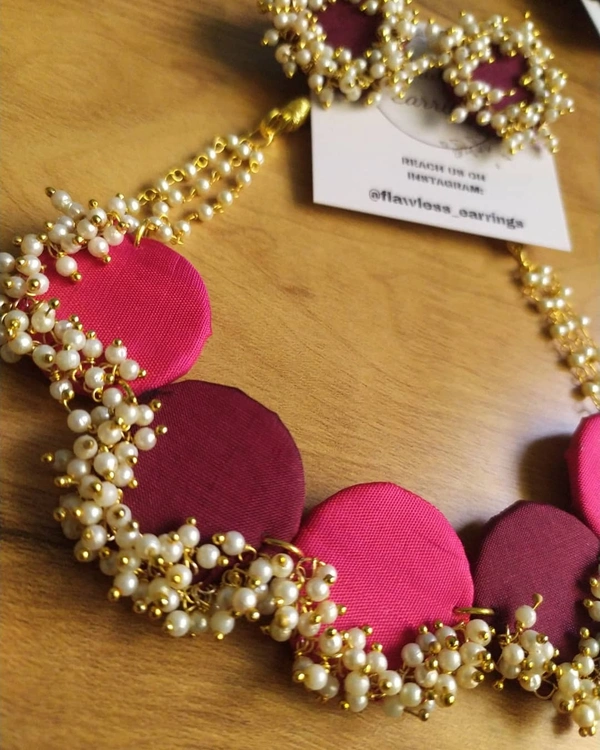 Pink Maroon Choker Set