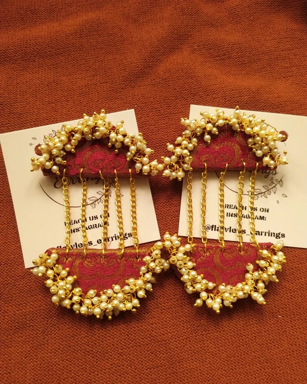 Maroon Drop Earrings
