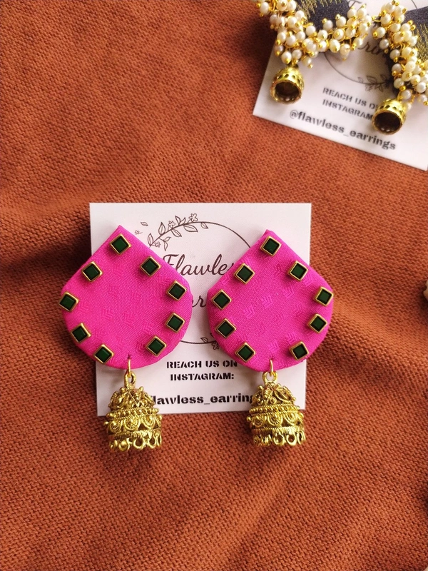 Pink Green Kundans