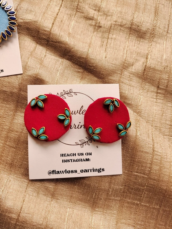 Red Kundan Studs