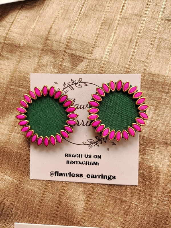 Dark Green Kundan Studs