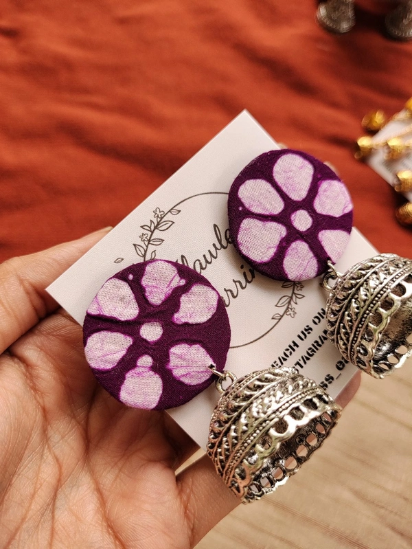 Purple Flower Jumka