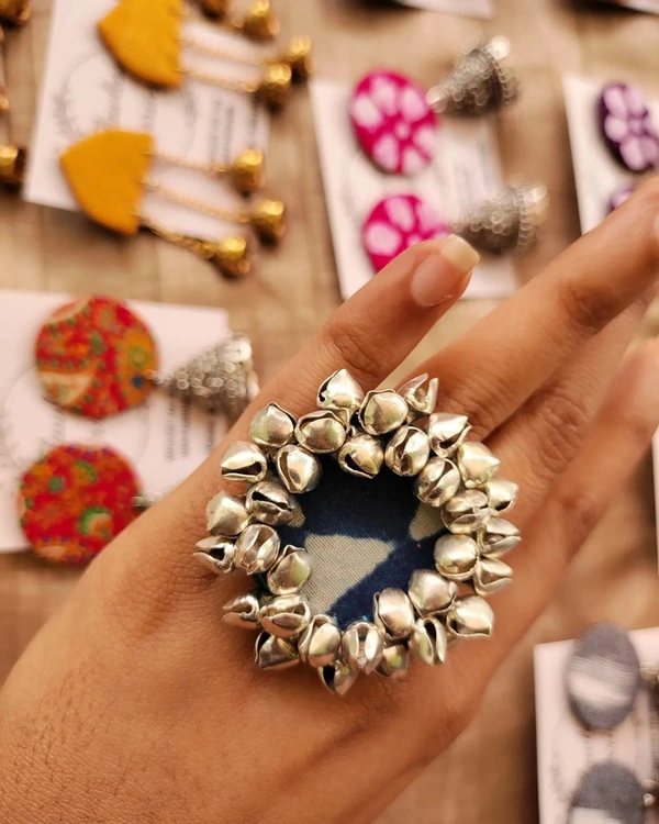 Indigo Ghungroo Ring