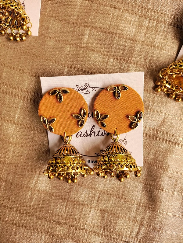 Kundan Jumkas - Yellow