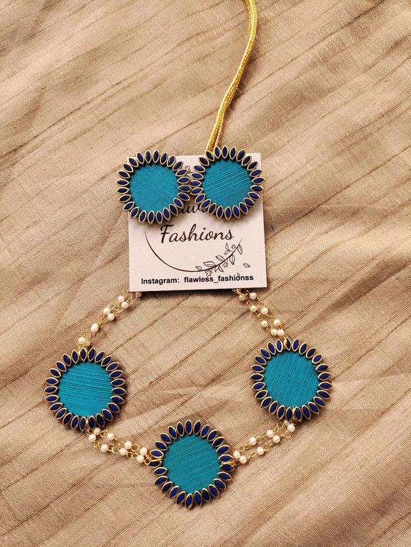 Blue Kundan Set  - Blue