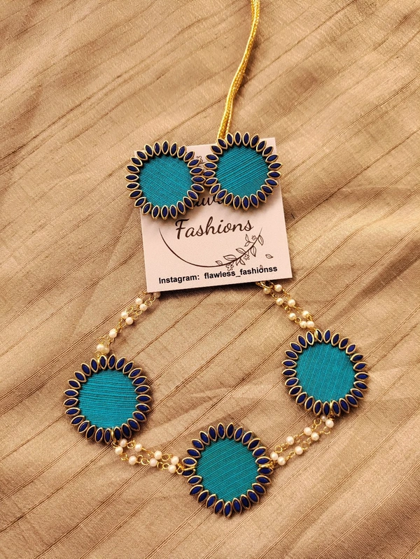 Blue Kundan Set  - Blue