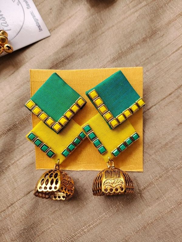 Turquoise Yellow Double Square 