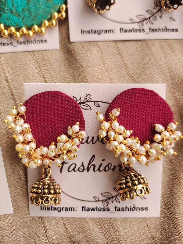 Pearlcircles Jumka - Maroon