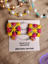 Yellow Pink Mirror Stud