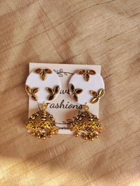 Kundan Jumkas - White