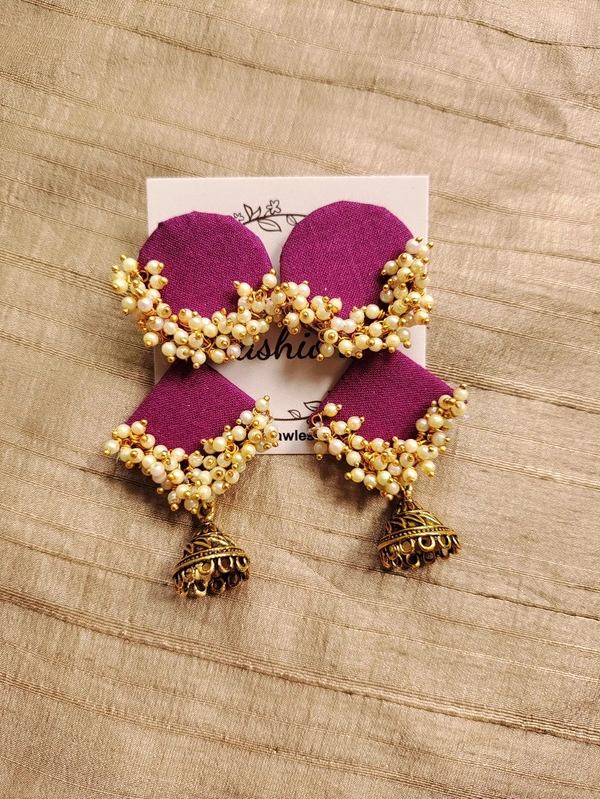 Purple Circle Square Jumka 