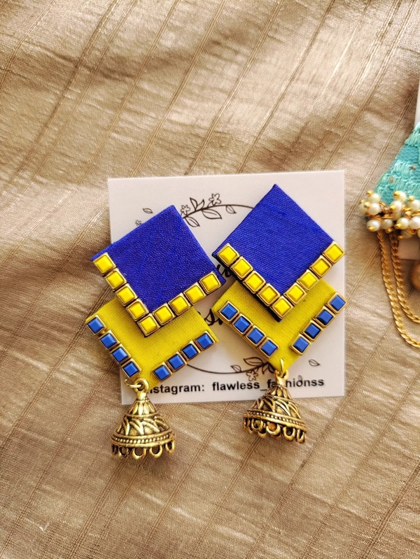 Dark Blue Yellow Kundan