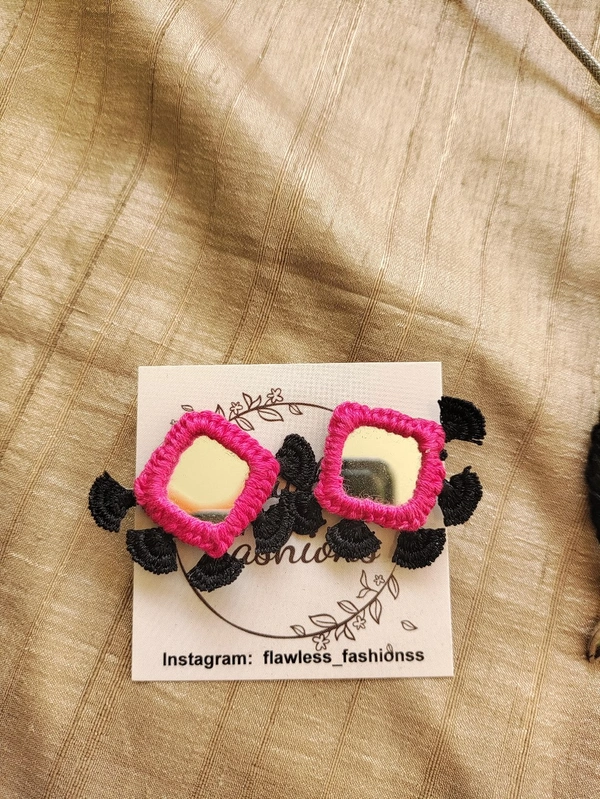 Mirror Lace Stud - Wild Watermelon