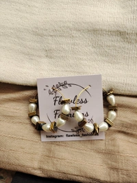 Gold Beads Pearl Hoop