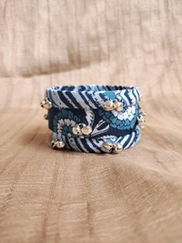 Blue Flower Bangle Set - 2.4