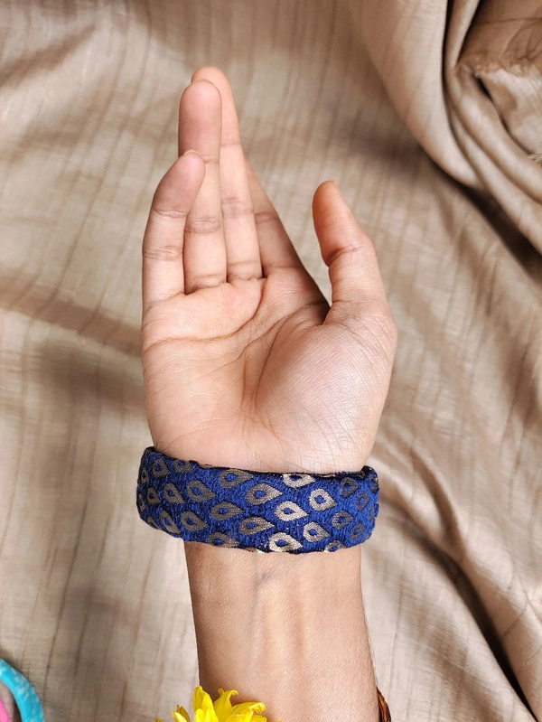 Dark Blue Brocade Bangle(1) - 2.10