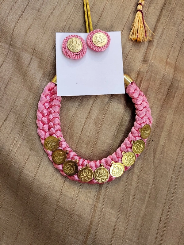 Pink Lakshmi Choker Set 