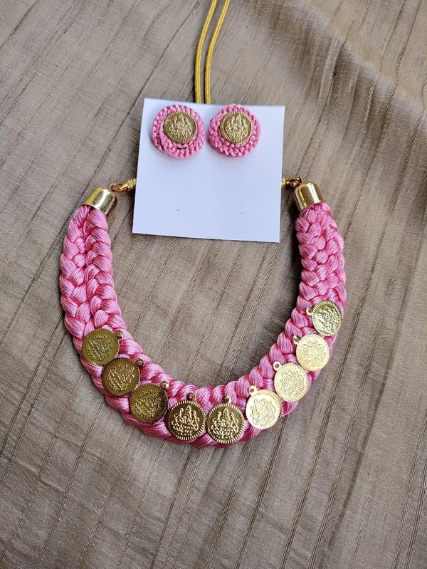 Pink Lakshmi Choker Set 