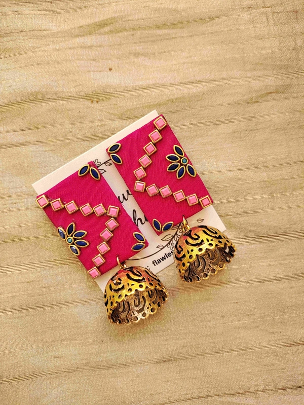 Pink Kundan Rectangle 