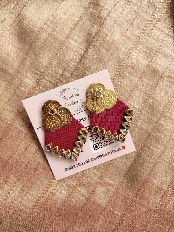 Maroon Pentagon Stud