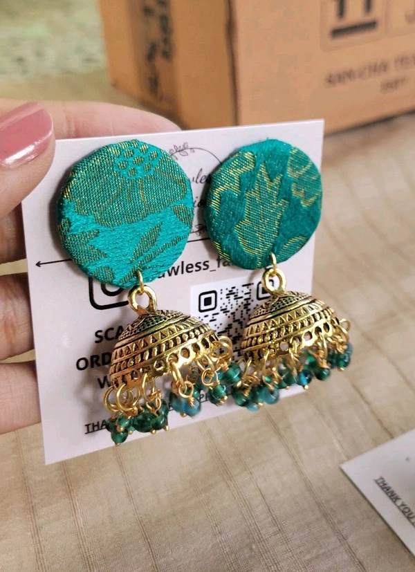Turquoise Round Jumka