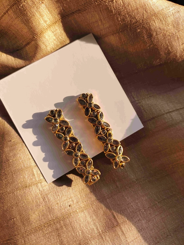 White Kundan Alligator Clips