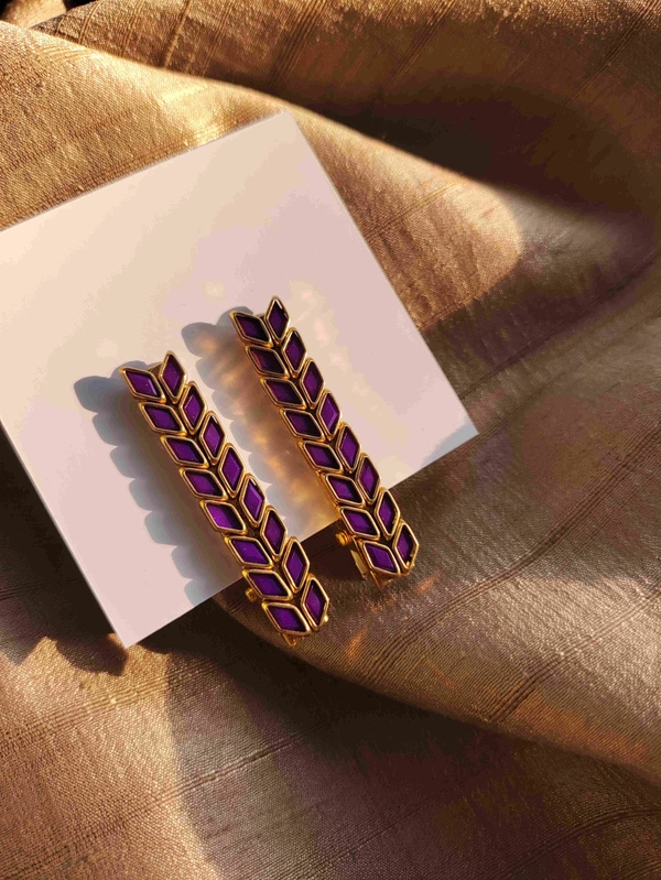 Purple Kundan Alligator Clip 