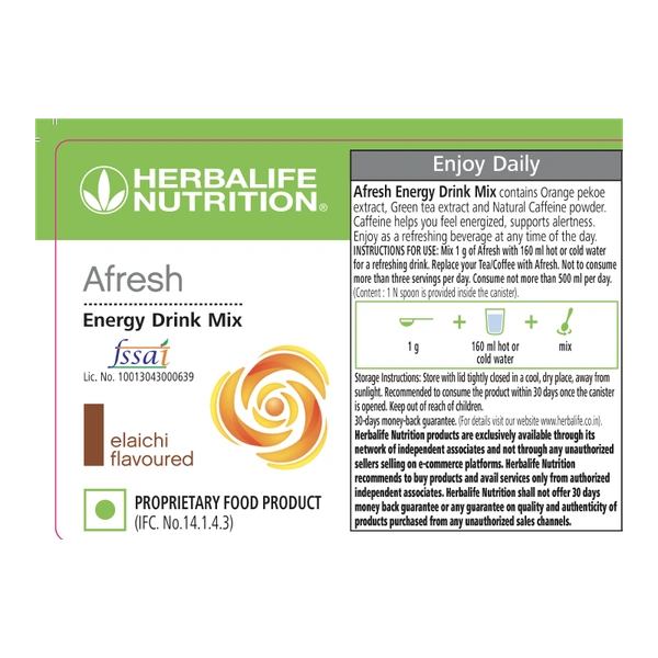 HERBALIFE AFRESH ENERGY DRINK ELAICHI 