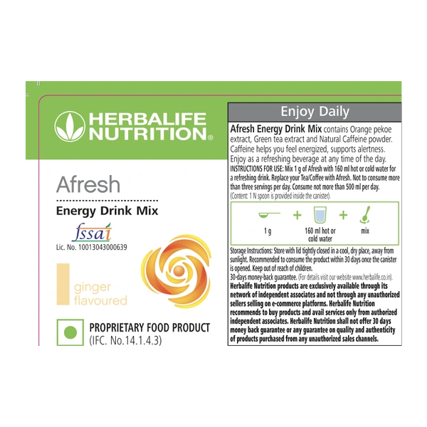 HERBALIFE AFRESH ENERGY DRINK GINGER