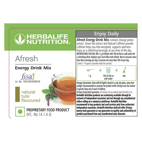 HERBALIFE AFRESH ENERGY DRINK TULSI 