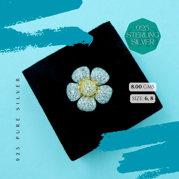 Cocktail Silver Flower - 6, 8.0