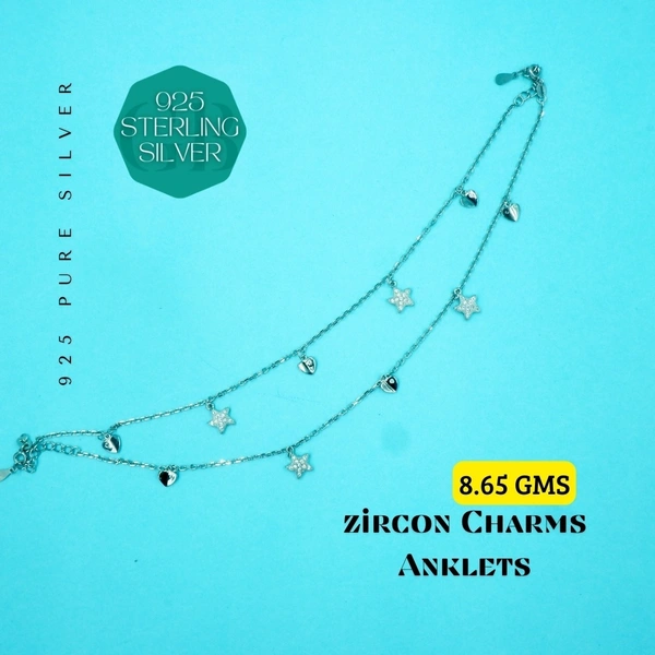 Zircon Charm Anklets - 8.65