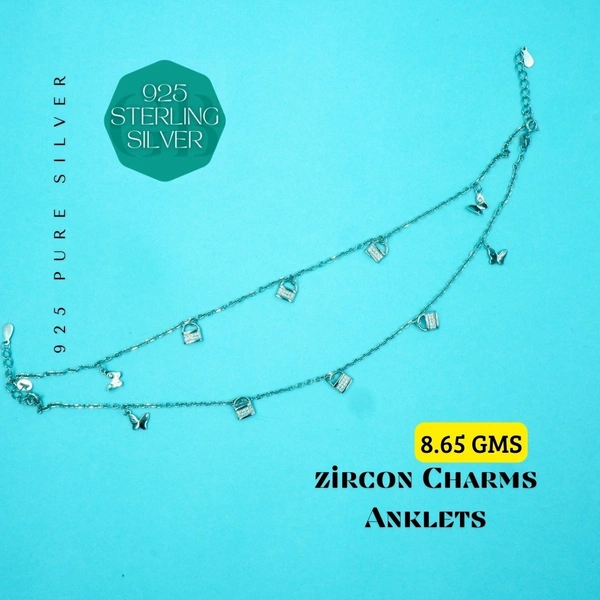 Zircon Charm Anklets - 8.65
