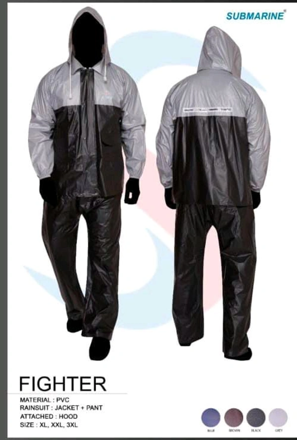 Fighter Brand Rain Coat  - Black, 42