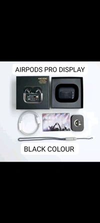 Airpods Pro 2 Display Top Quality ANC WORKING  - Free Size, Black