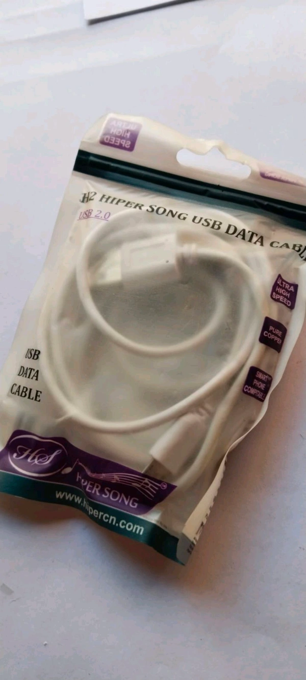 Data Cable V8 Good Quality With Packing  - White