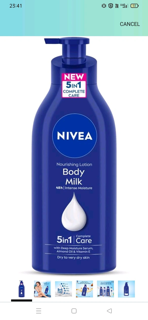 Nivea Body Moisturizer  - Blue, Normal