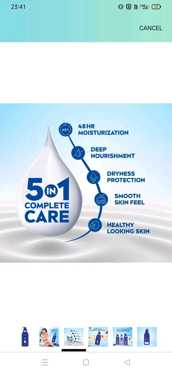 Nivea Body Moisturizer  - Blue, Normal