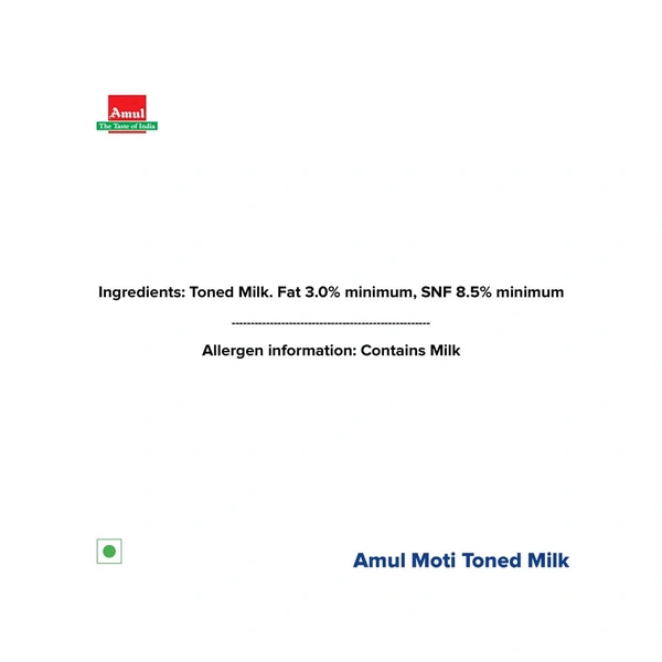 Amul Moti Toned Milk (90 Days Self Life