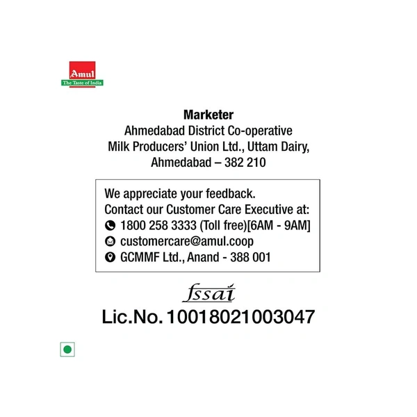 Amul Taaza Toned Fresh Milk - 500 ml