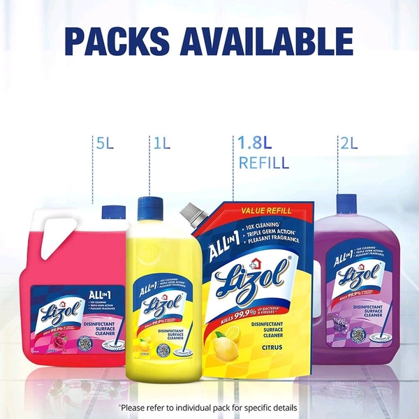 Lizol Disinfectant Surface & Floor Cleaner (Citrus) 500 ml - 500 ml