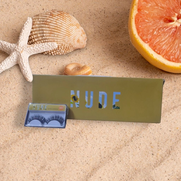 NUDE eyelashes 1 Peice For 25 - Black, Regular