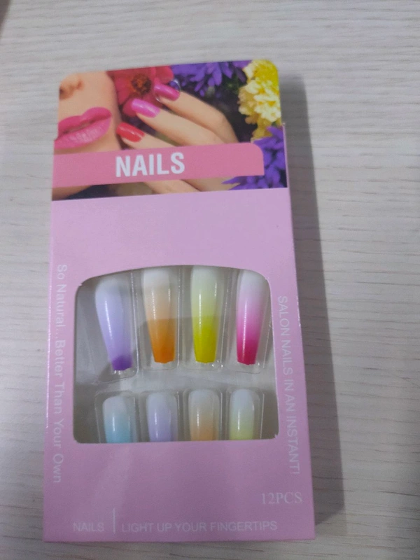 big fake nails (1peice) Random Colour Will Be Given  - Big