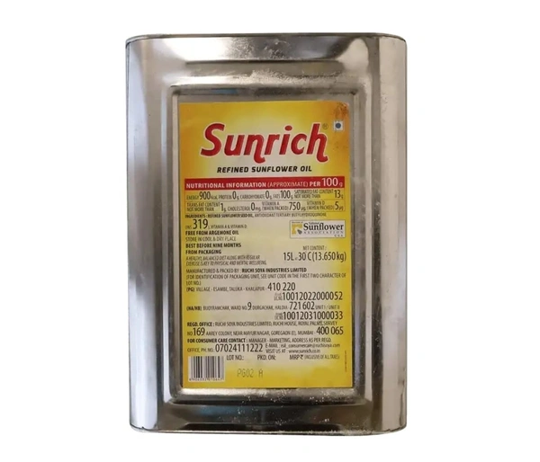 Sunrich Refined Sunflower Oil 15L