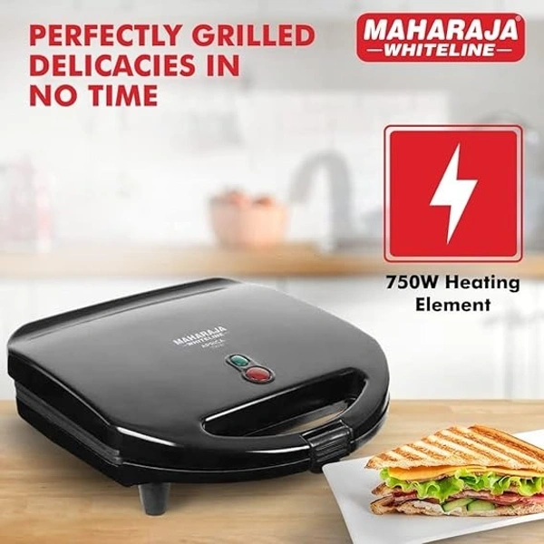 MAHARAJA WHITELINE APRICA GRILL SANDWICH MAKER 750 WATT - Black, 27.5, 27.5, 12.5