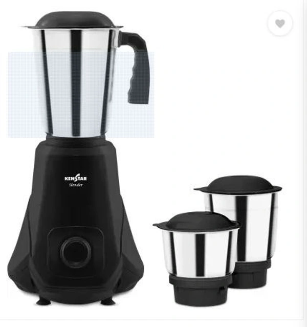 KENSTAR SLENDER 500-WATT MIXER GRINDER 3 JAR BLACK