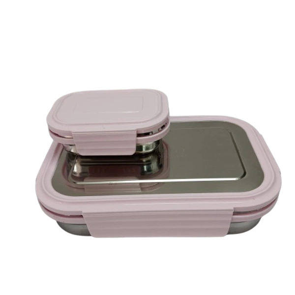 VIRTUE TIFFANY 2PC SET STAINLESS STEEL LUNCH BOX