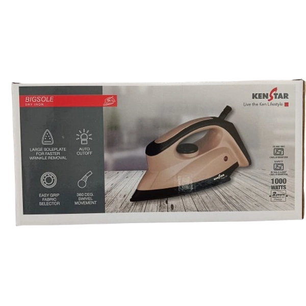 KENSTAR BIGSOLE 1000-WATT DRY IRON - Black, 27.5, 13.5, 11