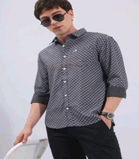 Roman Island ROMAN ISLAND Casual Shirt Prints Full Sleeves - L